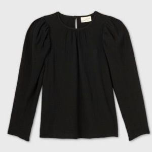 NEW Universal Thread Puff Sleeve Black Shirt XS